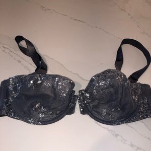 VS lace sparkly sexy grayish set.